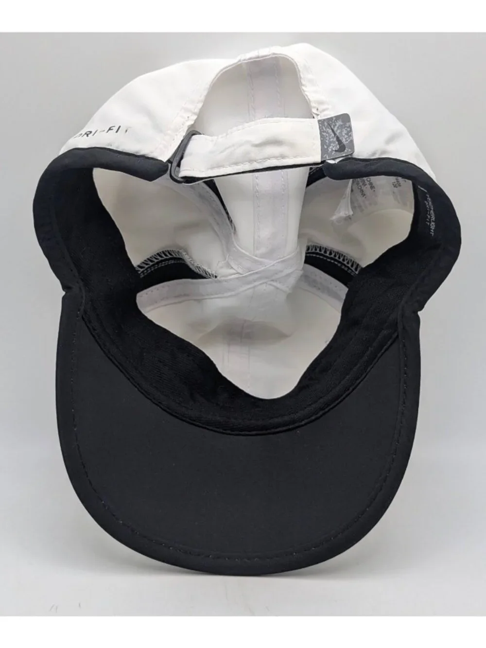 Nike Featherlite Dri Fit Infant Baby Hat White Black Trim Lightweight Sun Shade